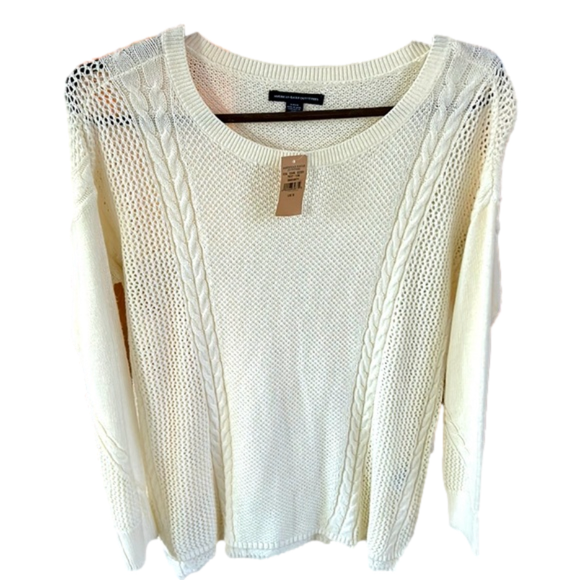 American Eagle Outfitters Sweaters - 🌿 American Eagle women’s size small off-white, cableknit sweater lightweight🌿